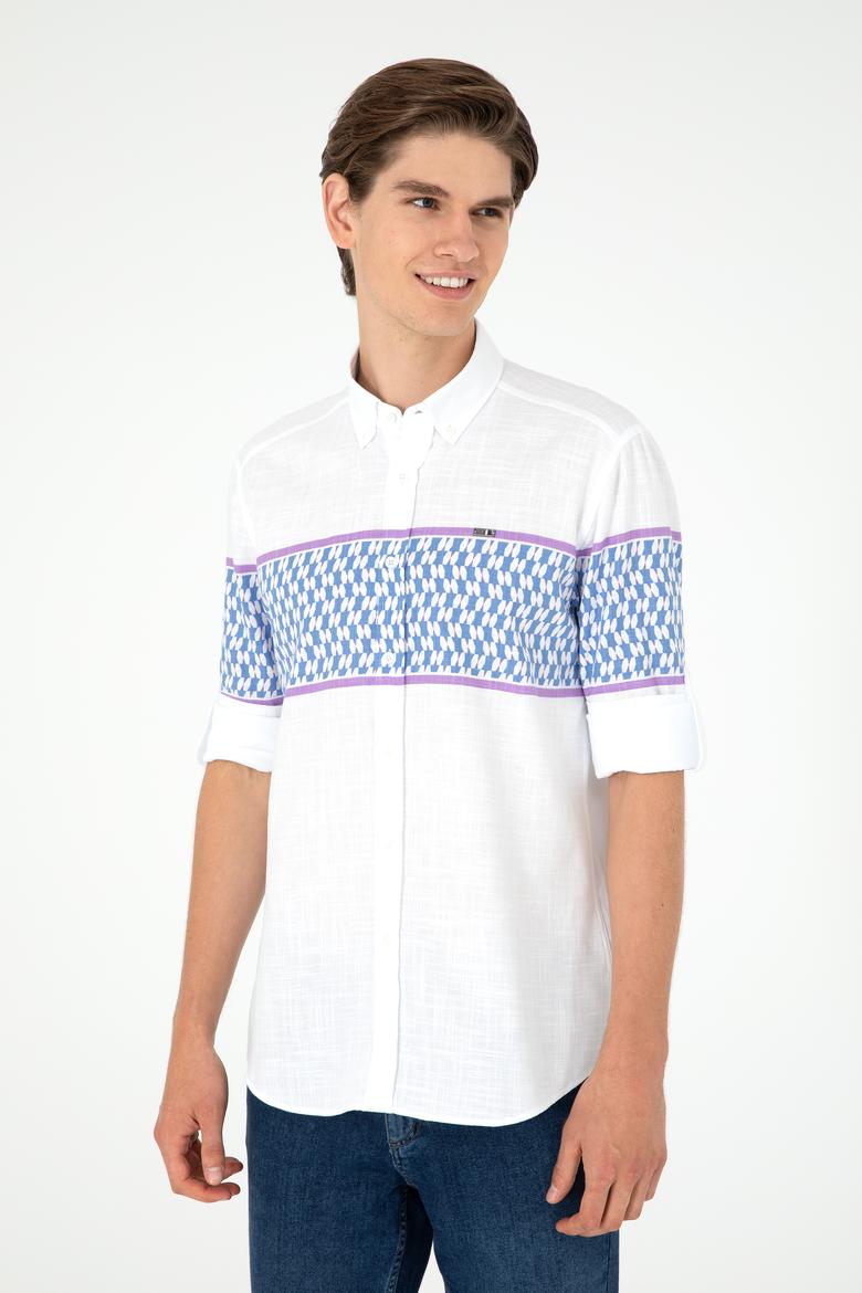 Erkek Saks Uzun Kollu Gömlek - 50283720007