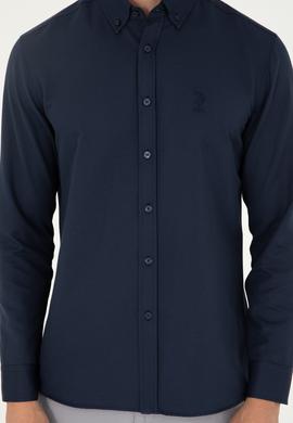 Erkek Lacivert Uzun Kollu Basic Gömlek - 50293437069