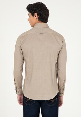 Erkek Haki Uzun Kollu Basic Gömlek - 50293847047