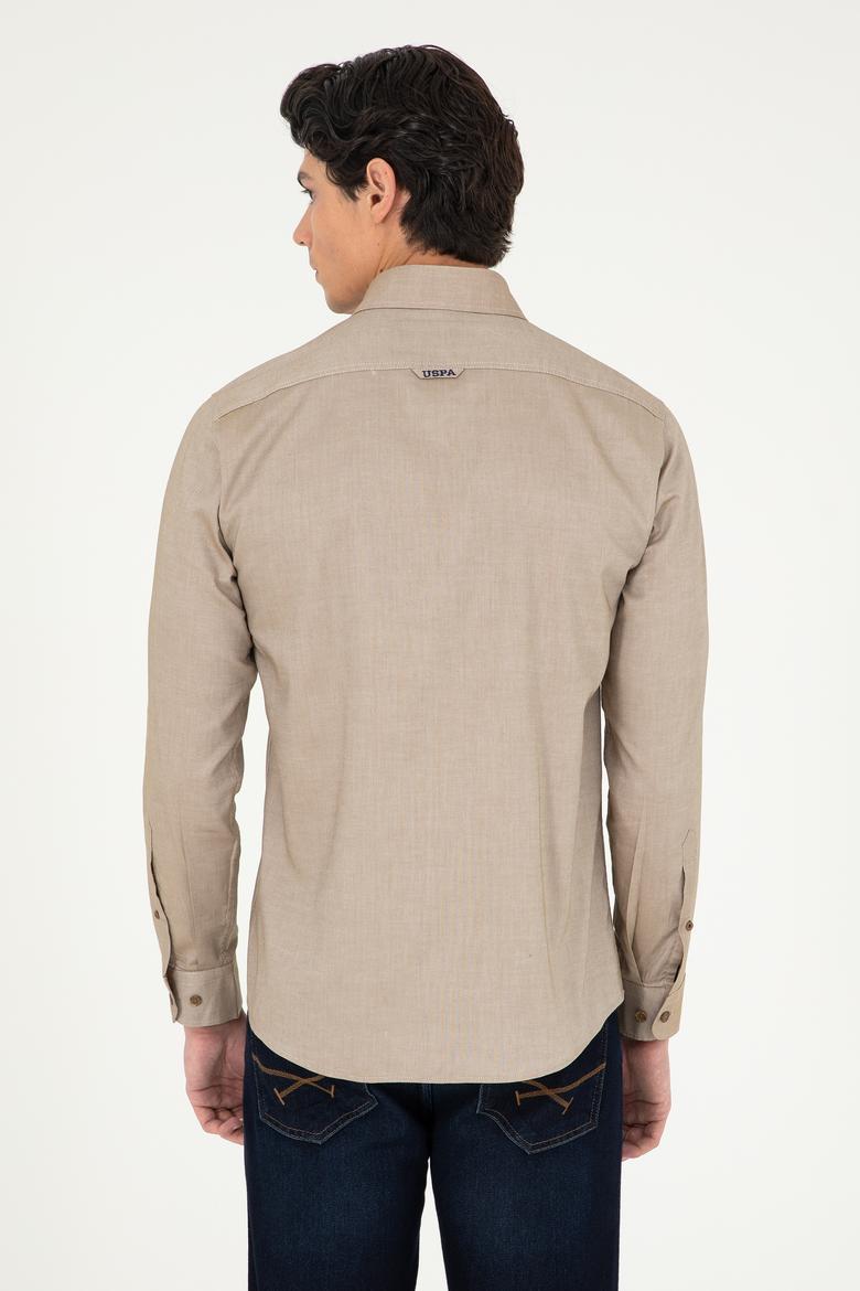 Erkek Haki Uzun Kollu Basic Gömlek - 50293847047