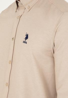 Erkek Kum Uzun Kollu Basic Gömlek - 50293427097