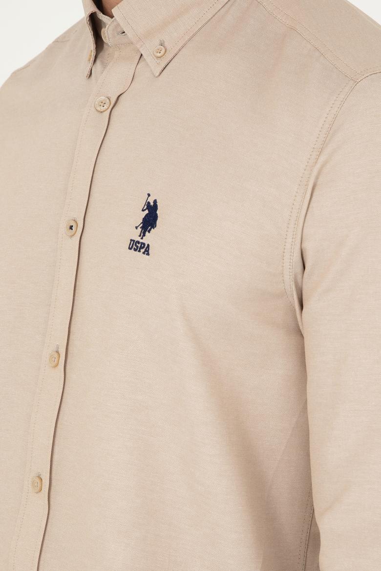 Erkek Kum Uzun Kollu Basic Gömlek - 50293427097