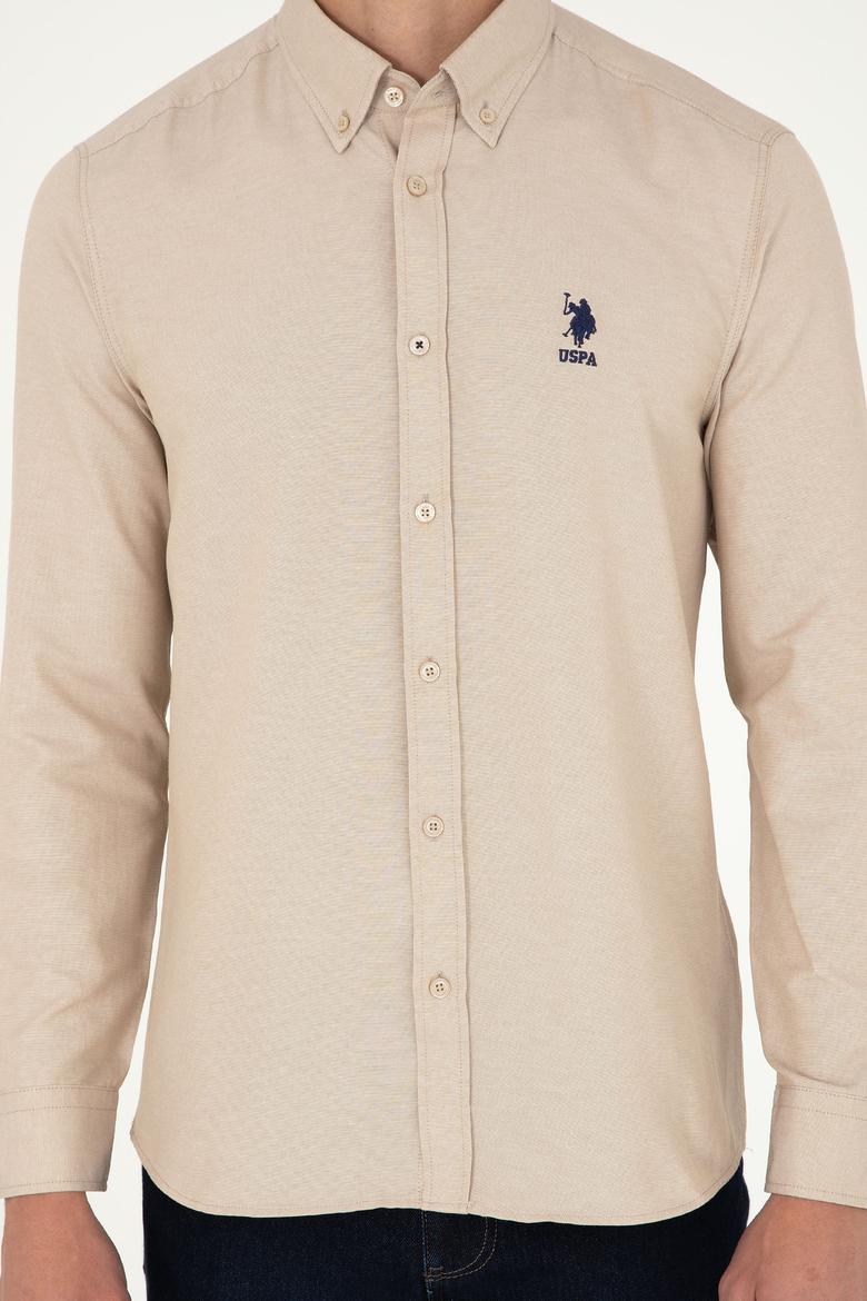 Erkek Kum Uzun Kollu Basic Gömlek - 50293427097