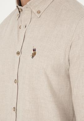 Erkek Bej Uzun Kollu Basic Gömlek - 50293980020