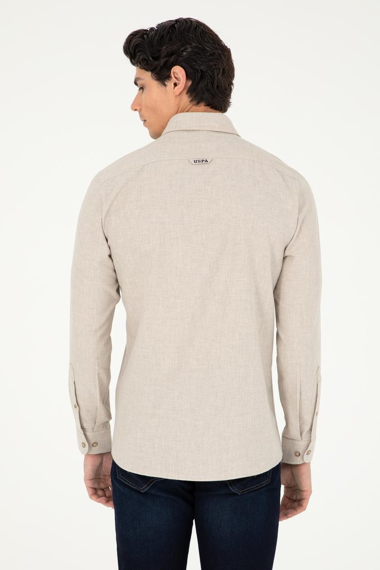 Erkek Bej Uzun Kollu Basic Gömlek - 50293980020