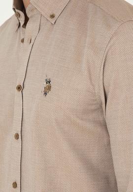 Erkek Haki Uzun Kollu Basic Gömlek - 50295675042