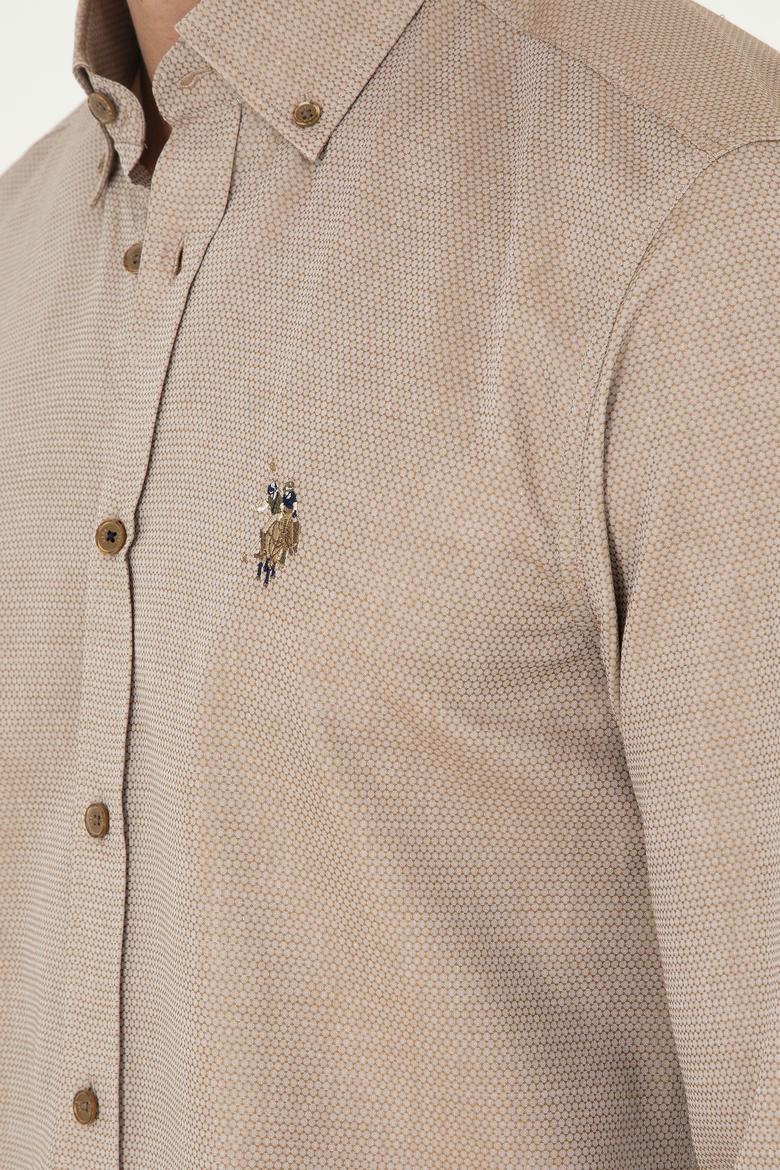 Erkek Haki Uzun Kollu Basic Gömlek - 50295675042