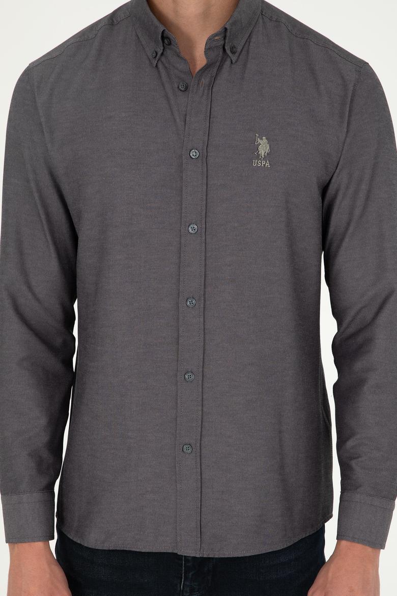 Erkek Antrasit Uzun Kollu Basic Gömlek - 50293437016