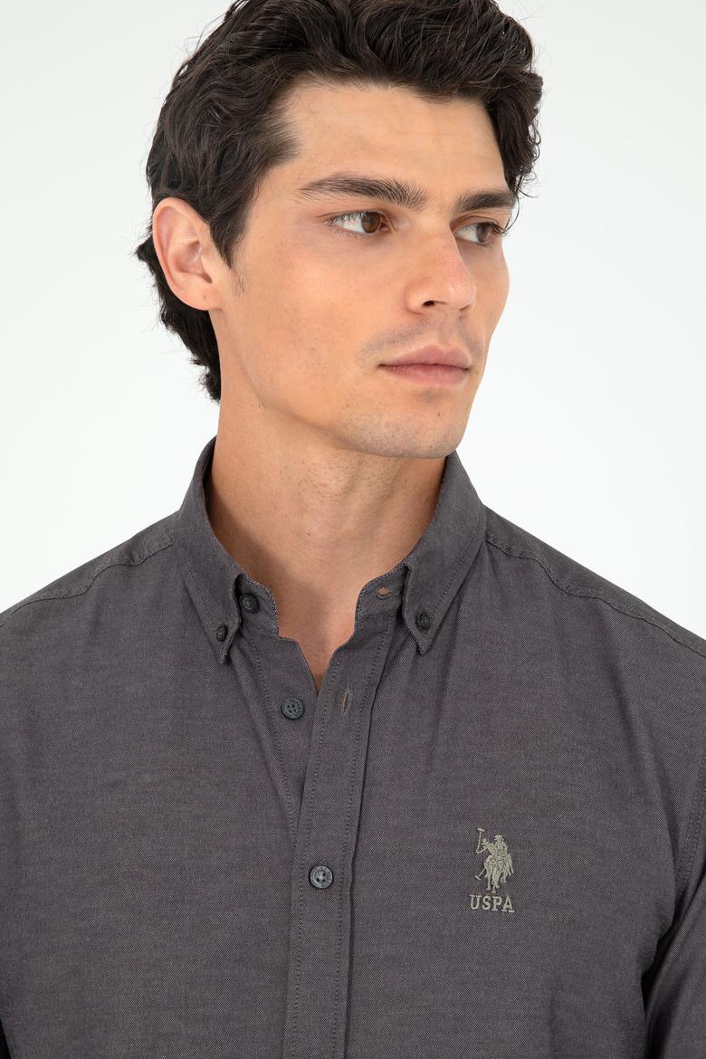 Erkek Antrasit Uzun Kollu Basic Gömlek - 50293437016