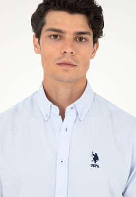 Erkek Açık Mavi Uzun Kollu Basic Gömlek - 50293437008