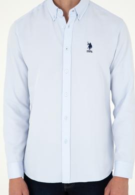 Erkek Açık Mavi Uzun Kollu Basic Gömlek - 50293437008