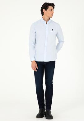 Erkek Açık Mavi Uzun Kollu Basic Gömlek - 50293437008