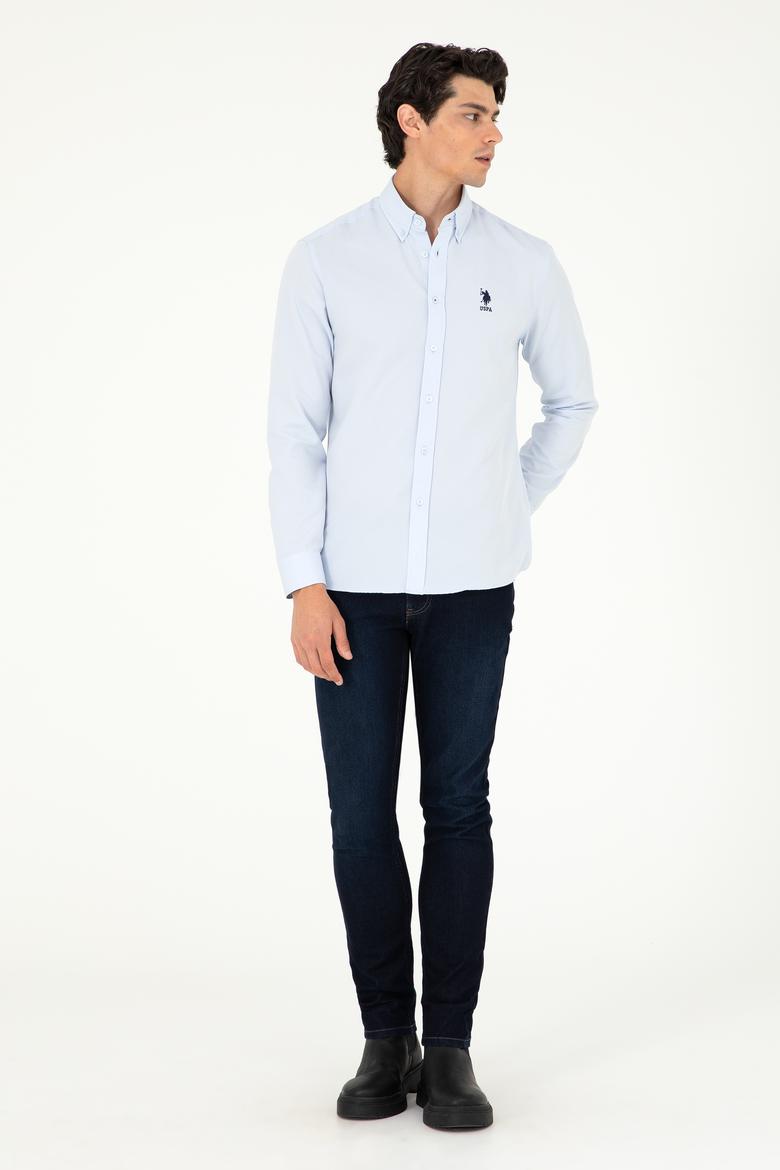 Erkek Açık Mavi Uzun Kollu Basic Gömlek - 50293437008
