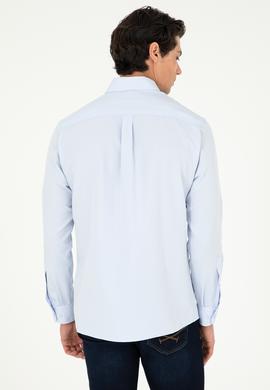 Erkek Açık Mavi Uzun Kollu Basic Gömlek - 50293437008
