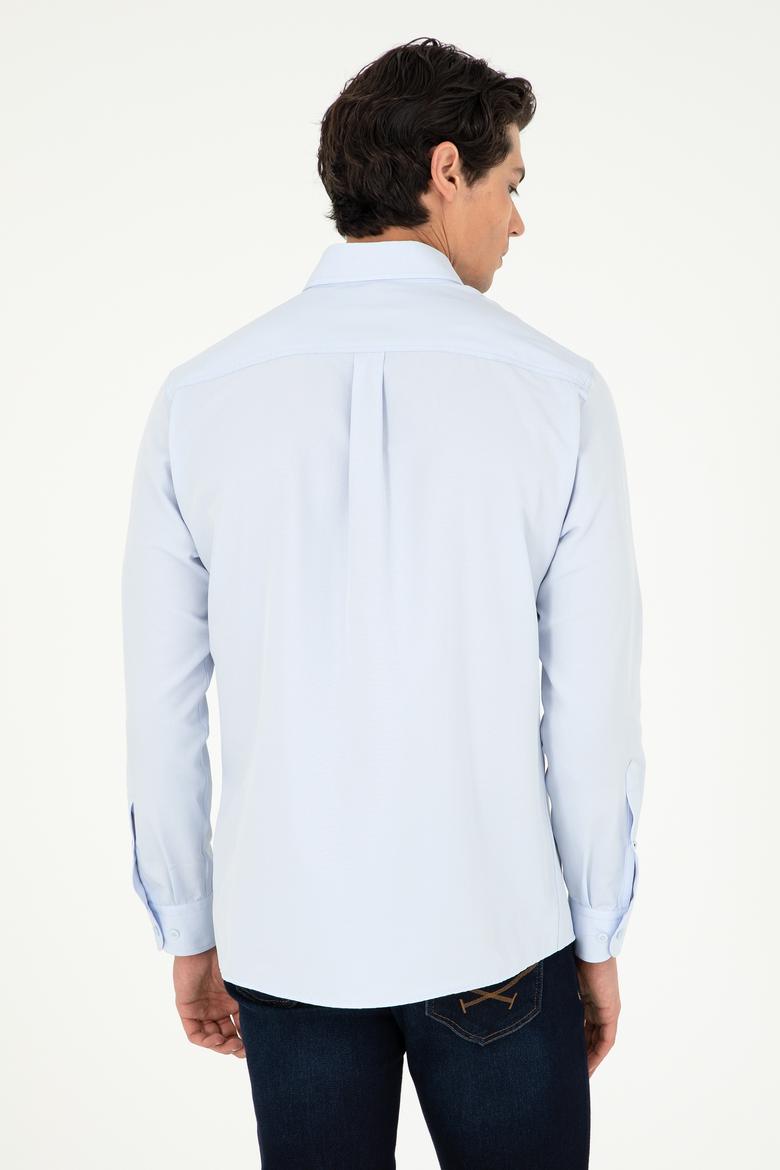 Erkek Açık Mavi Uzun Kollu Basic Gömlek - 50293437008
