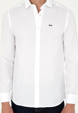 Erkek Beyaz Uzun Kollu Basic Gömlek - 50293948023