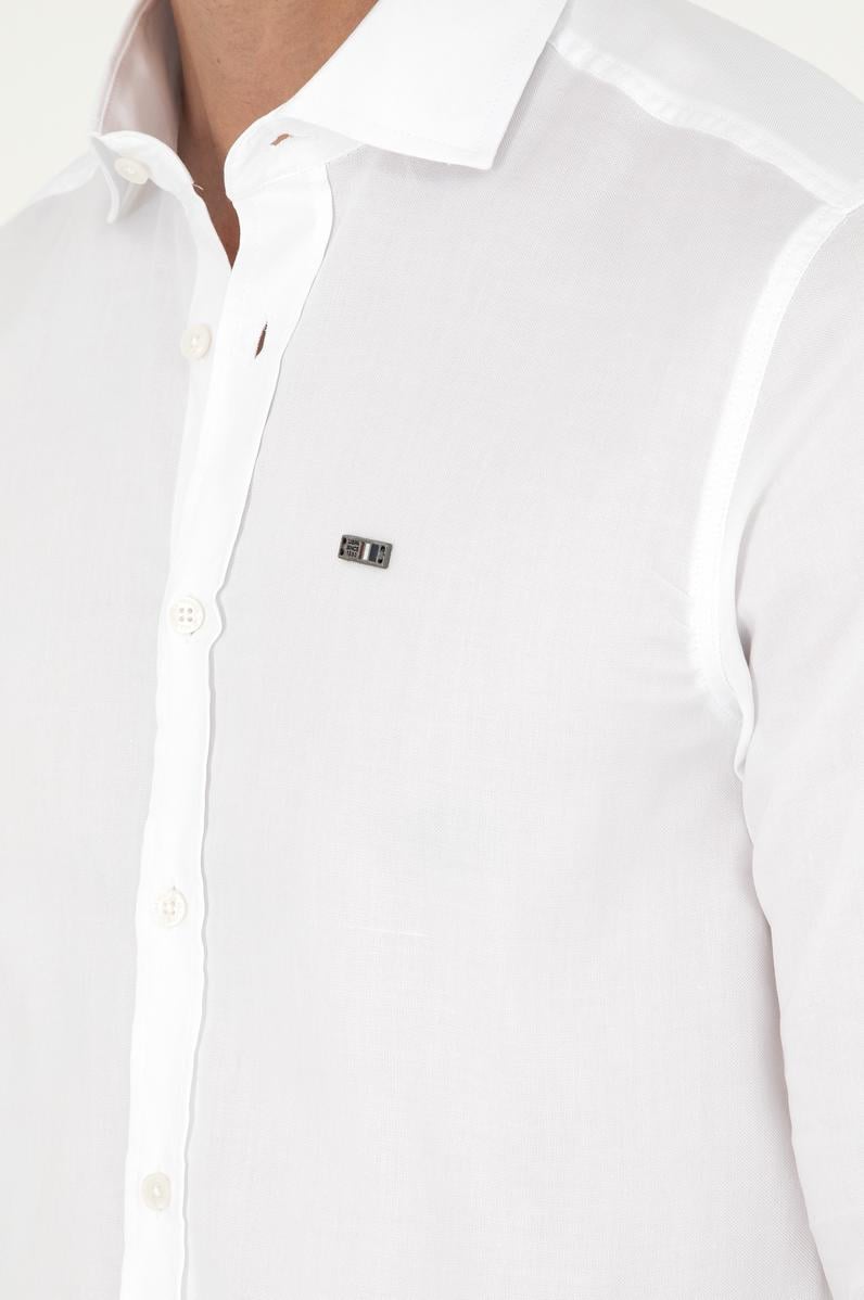 Erkek Beyaz Uzun Kollu Basic Gömlek