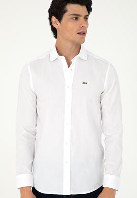 Erkek Beyaz Uzun Kollu Basic Gömlek - 50293948023