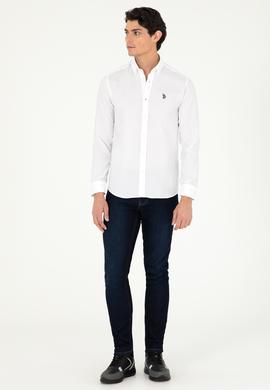 Erkek Beyaz Uzun Kollu Basic Gömlek - 50293920031