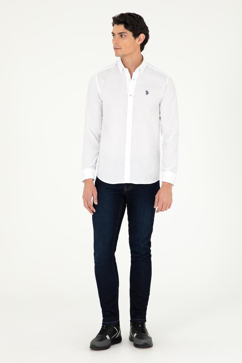 Erkek Beyaz Uzun Kollu Basic Gömlek - 50293920031