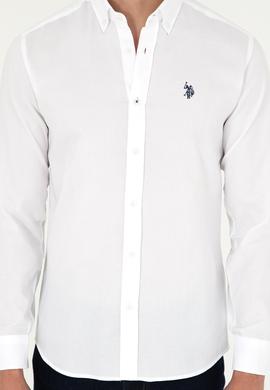 Erkek Beyaz Uzun Kollu Basic Gömlek - 50293920031