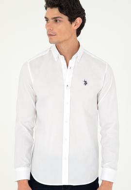 Erkek Beyaz Uzun Kollu Basic Gömlek - 50293920031