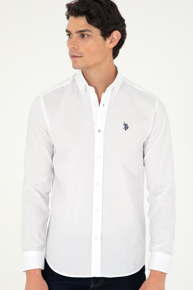 Erkek Beyaz Uzun Kollu Basic Gömlek - 50293920031
