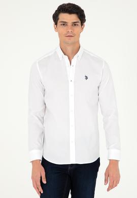 Erkek Beyaz Uzun Kollu Basic Gömlek - 50293920031