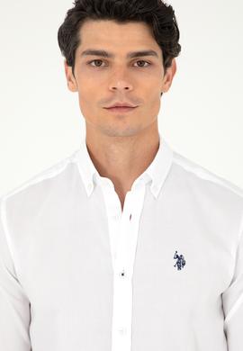 Erkek Beyaz Uzun Kollu Basic Gömlek - 50293920031