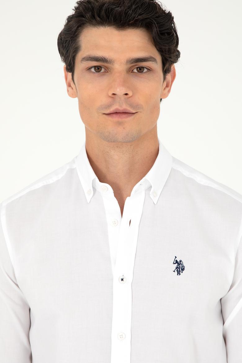 Erkek Beyaz Uzun Kollu Basic Gömlek - 50293920031