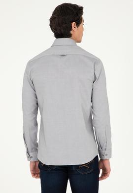 Erkek Gri Uzun Kollu Basic Gömlek - 50293847036