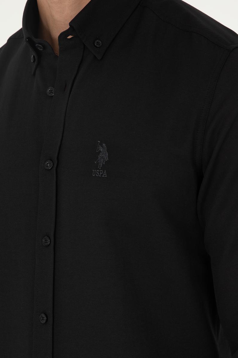 Erkek Siyah Uzun Kollu Basic Gömlek