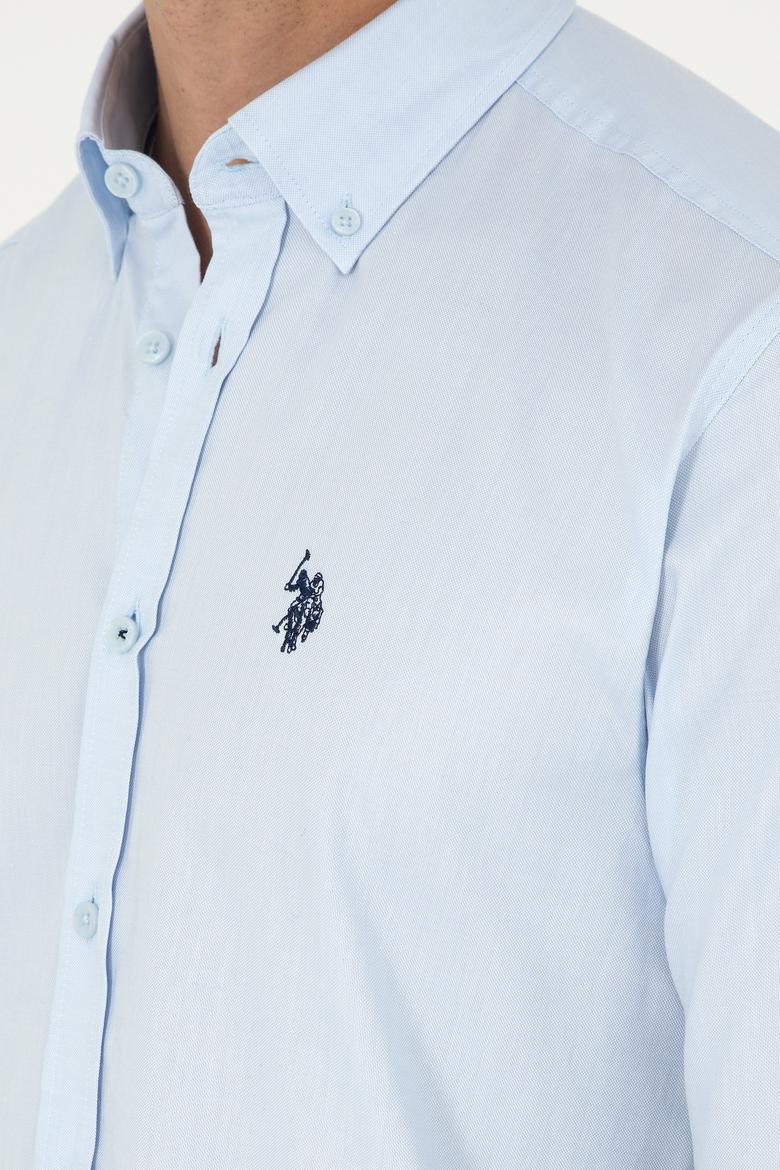 Erkek Açık Mavi Uzun Kollu Basic Gömlek - 50293949010