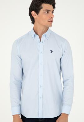 Erkek Açık Mavi Uzun Kollu Basic Gömlek - 50293949010