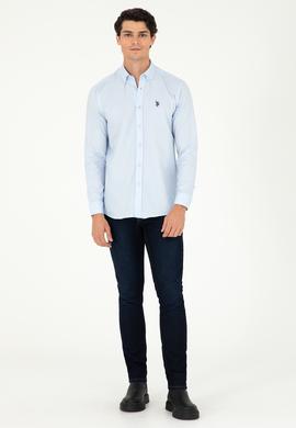 Erkek Açık Mavi Uzun Kollu Basic Gömlek - 50293949010