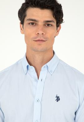 Erkek Açık Mavi Uzun Kollu Basic Gömlek - 50293949010