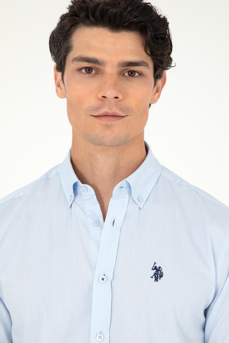 Erkek Açık Mavi Uzun Kollu Basic Gömlek - 50293949010