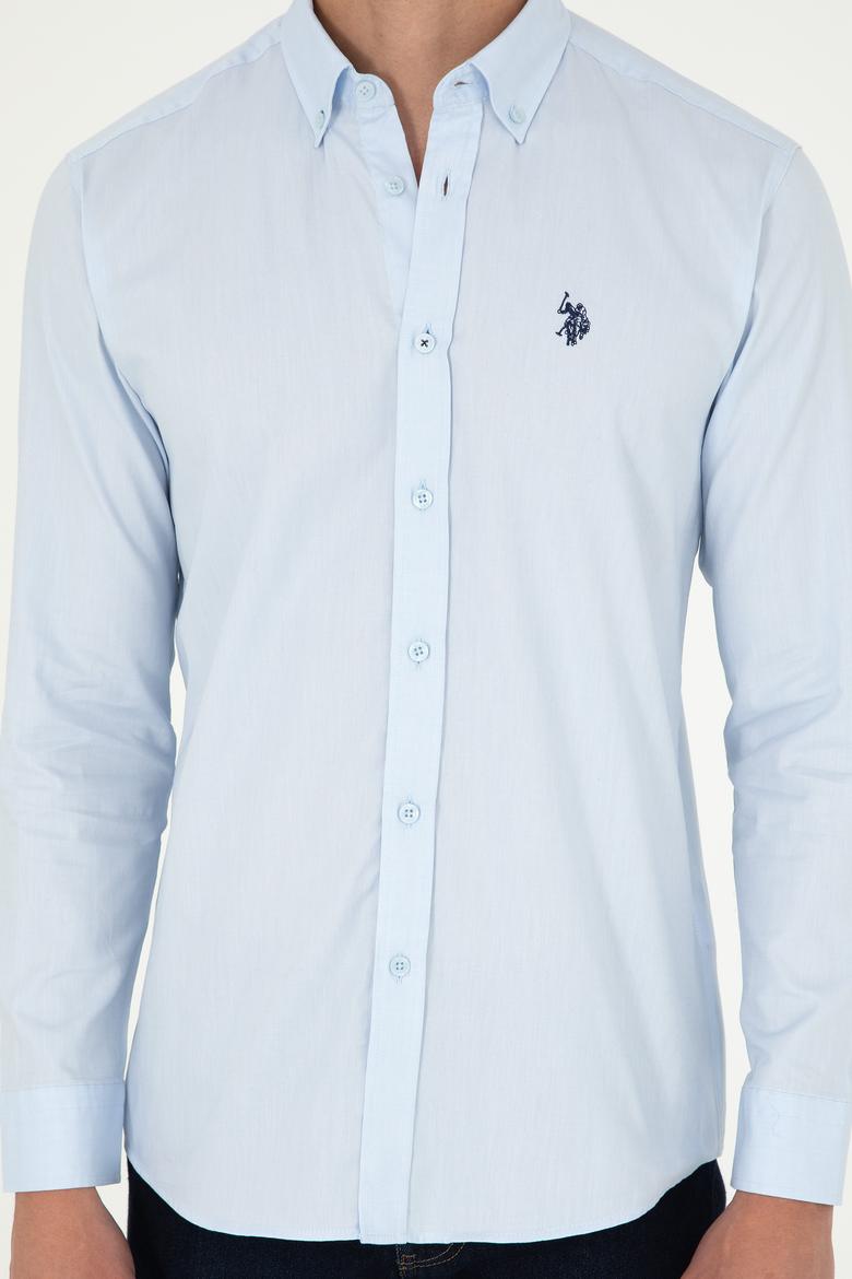 Erkek Açık Mavi Uzun Kollu Basic Gömlek - 50293949010