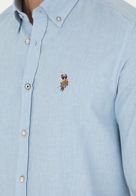 Erkek Açık Mavi Uzun Kollu Basic Gömlek - 50293980009