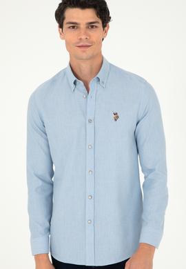 Erkek Açık Mavi Uzun Kollu Basic Gömlek - 50293980009