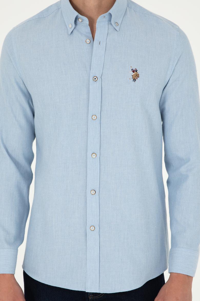 Erkek Açık Mavi Uzun Kollu Basic Gömlek - 50293980009