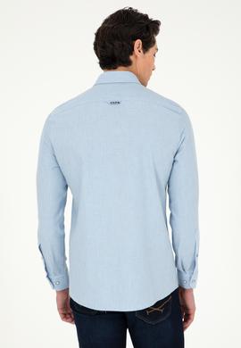 Erkek Açık Mavi Uzun Kollu Basic Gömlek - 50293980009