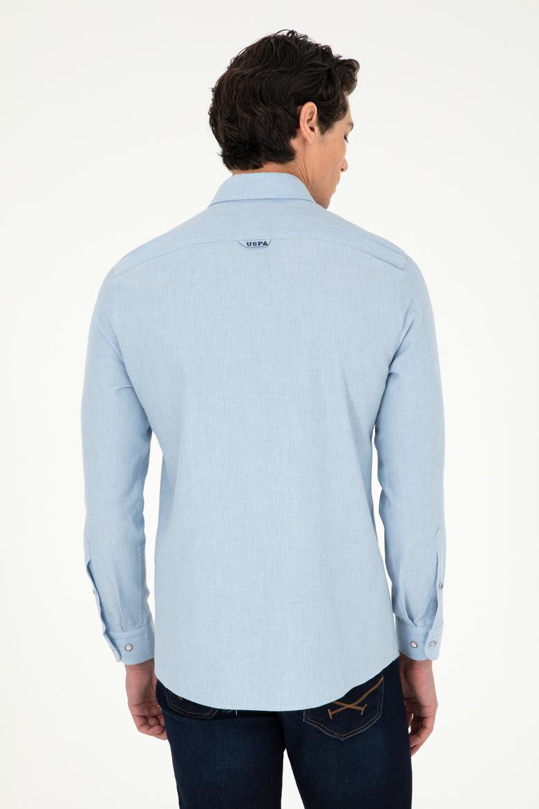 Erkek Açık Mavi Uzun Kollu Basic Gömlek - 50293980009