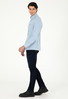 Erkek Açık Mavi Uzun Kollu Basic Gömlek - 50293980009