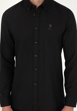 Erkek Siyah Uzun Kollu Basic Gömlek - 50295897063