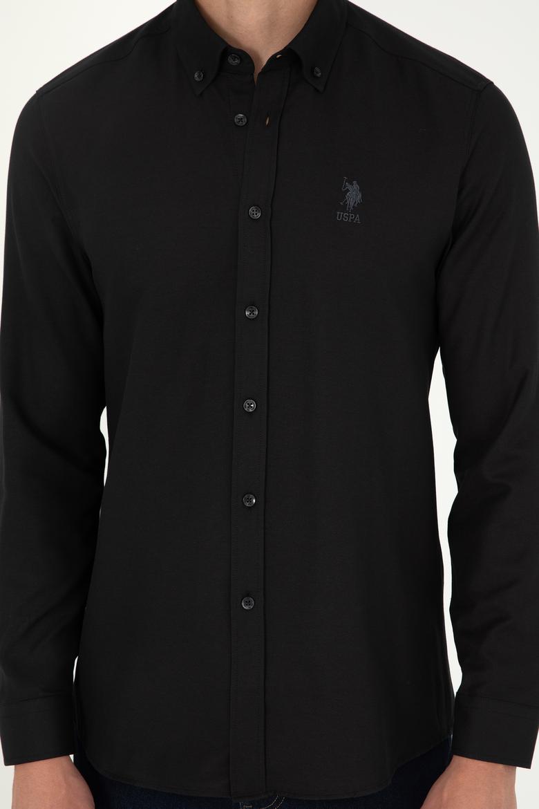 Erkek Siyah Uzun Kollu Basic Gömlek - 50295897063