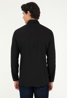 Erkek Siyah Uzun Kollu Basic Gömlek - 50295897063