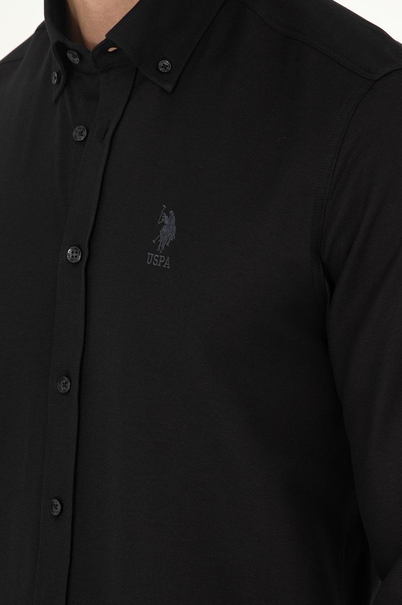 Erkek Siyah Uzun Kollu Basic Gömlek