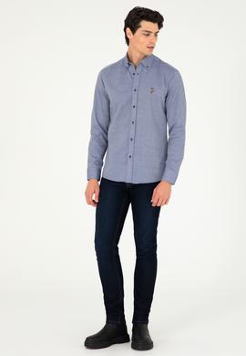 Erkek Lacivert Uzun Kollu Basic Gömlek - 50295675062