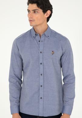 Erkek Lacivert Uzun Kollu Basic Gömlek - 50295675062